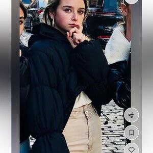 Cropped Black Women's Puffer Jacket